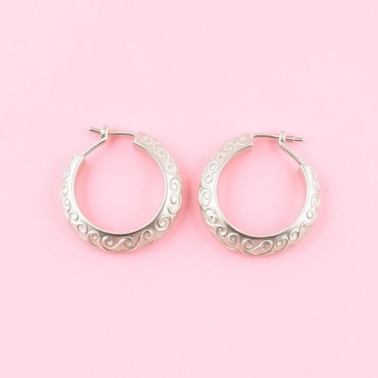 Silver Cachet Hoop Earrings