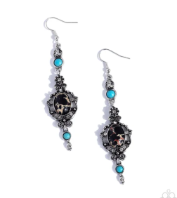 Turquoise Cameo Drop Earrings