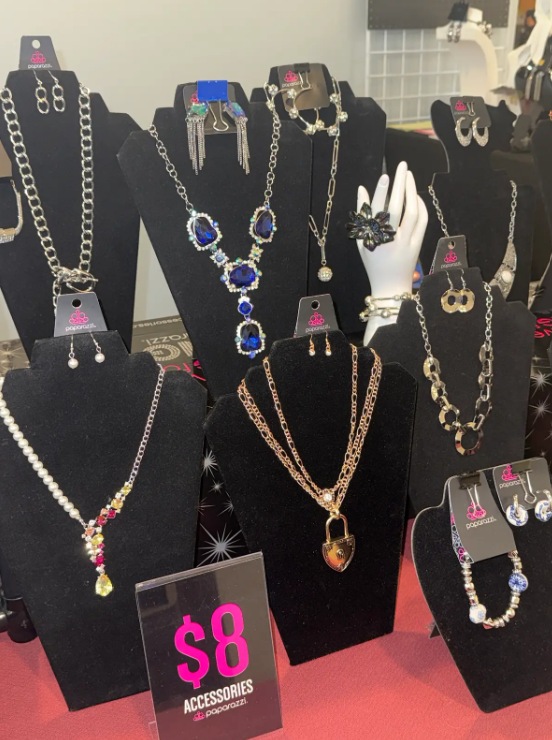 $8 Paparazzi accessories display at KLS Boutique