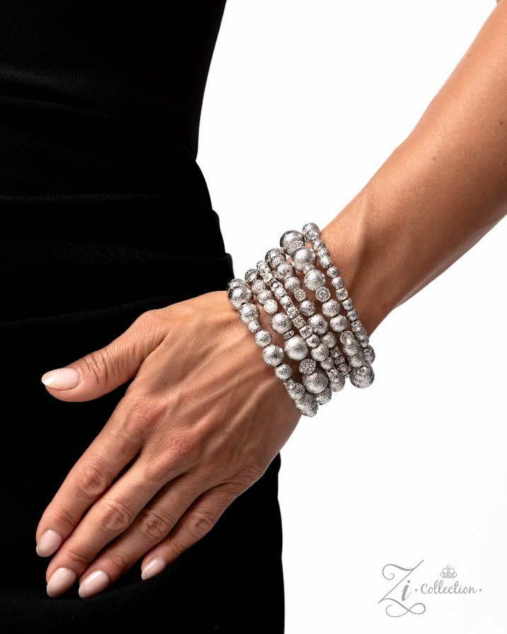 Silver Beaded Stack Bracelet — Zi Collection Bracelet $25