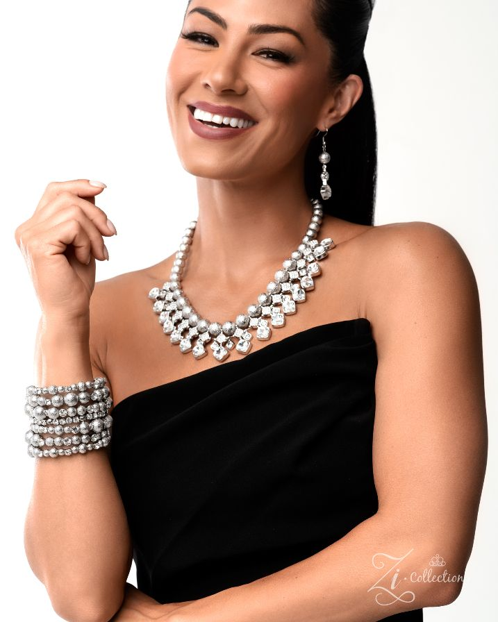Silver Beaded Statement Set — Zi Collection Set $35